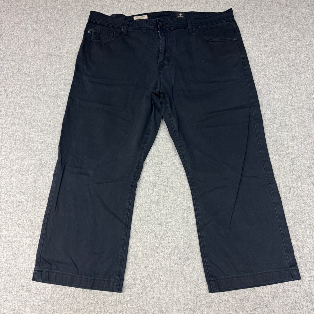 AG Adriano Goldschmied The Protege Pants 40x34 Navy Blue Straight Leg Cotton USA